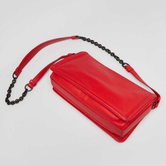 Bottega Veneta Red Intrecciato Nappa Leather Rialto Bag - Picture 2 of 11